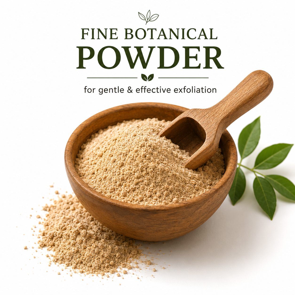 Fine botanical powder texture of Organiva organic brightening face scrub